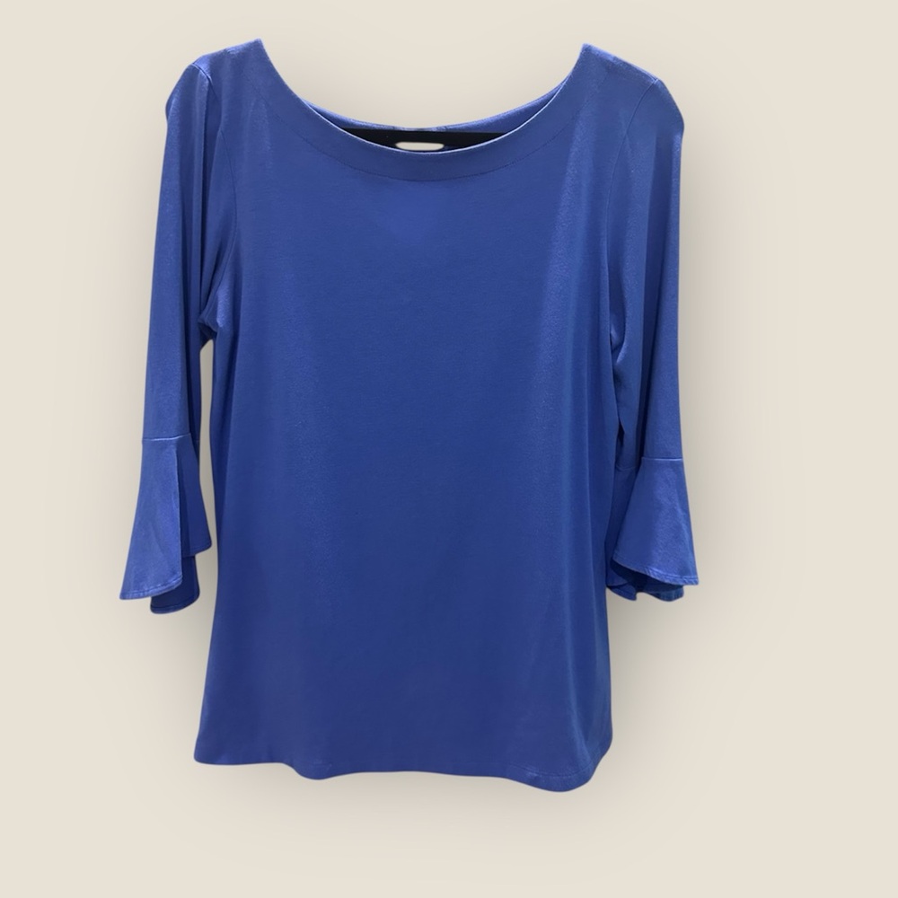 Lilly Pulitzer Cobalt Blue Blouse with Flared Sleeves